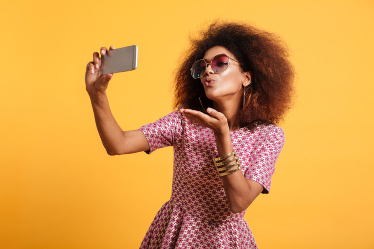 portrait pretty young afro american woman