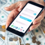 Person earning money using a smartphone.