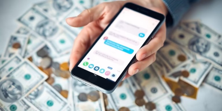 Person earning money using a smartphone.
