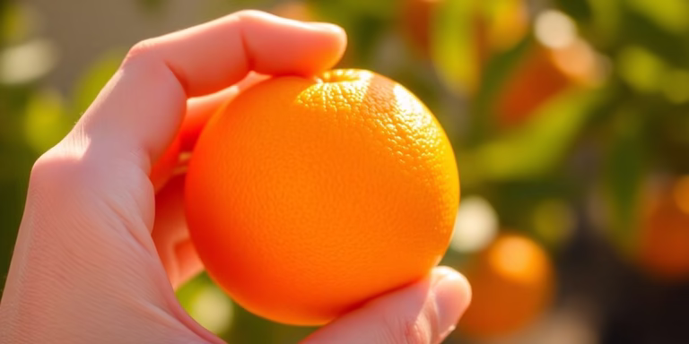 Boost Your Day: This One Cheap, Local Fruit Fuels Glowing Skin and Energy Every Morning 1 Woman holding a bright orange fruit, glowing skin.