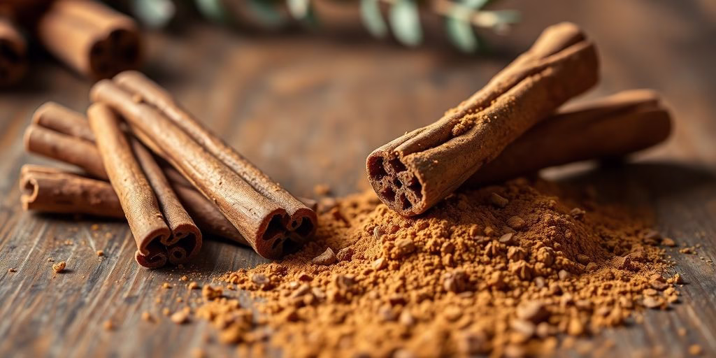 The One Kitchen Spice That Melts Belly Fat While You Sleep: Doctor's Surprising Advice 2 Cinnamon sticks and powder on a wooden surface.